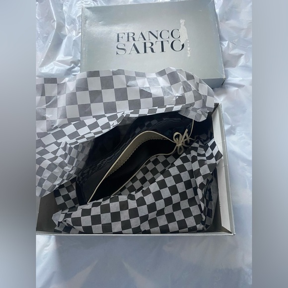 Franco Sarto Gabriel Patent Leather Open Toe Pumps Size 7.5 With Box - Picture 6 of 9